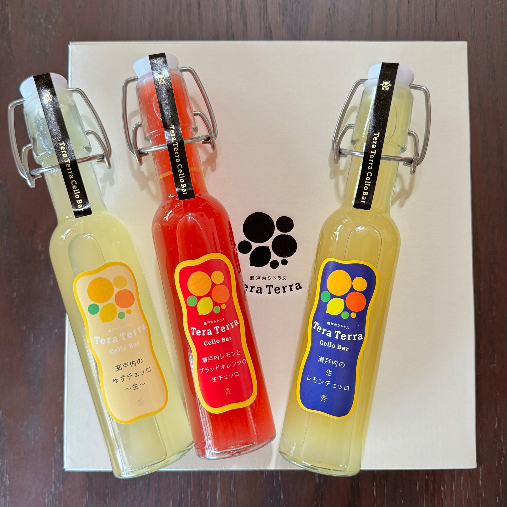 3種の生チェッロ「レモン/ブラッドオレンジ/ゆず」160ml×3本 （化粧箱付）